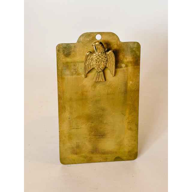 Brass Mid Century Brass Eagle Mini Clipboard For Sale - Image 8 of 12