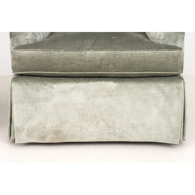 Late 20th Century Baker Gray Velvet Upholstered Chairs and Ottoman For Sale - Image 5 of 12