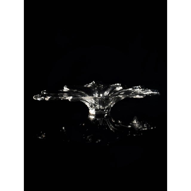 Large Murano Crystal Glass Centerpiece Bowl, 1980s For Sale - Image 4 of 7