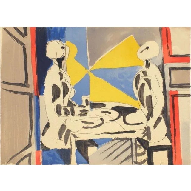 Jacques LAGRANGE (1917 - 1995) DEUX PERSONNAGES À TABLE TWO CHARACTERS AT THE TABLE circa 1985 lithograph on Arches paper...