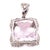 14 Karat White Gold Large Alex Cushion Cut Quartz Pendant With Diamond Accents For Sale - Image 4 of 7