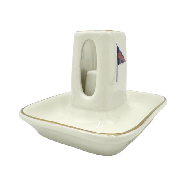 Vintage New York Yacht Club Ashtray Match Holder Ceramic Nautical For Sale - Image 9 of 12
