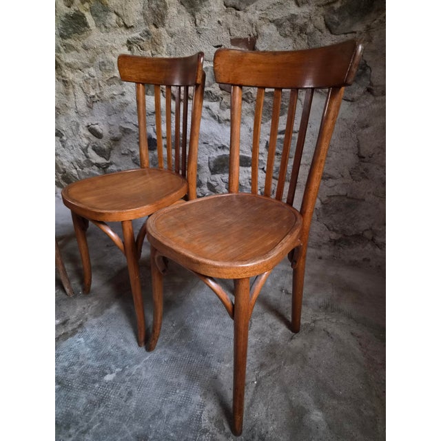 Vintage French Bistro Chairs by Mahieu & Guillaume, 1930s, Set of 4 For Sale - Image 4 of 18