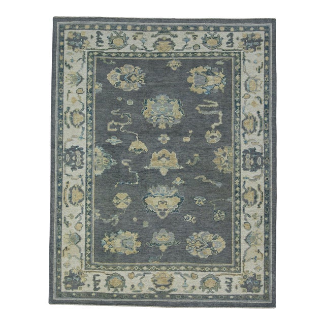 Turkish Oushak Rug 4'2" x 5'2" #17160 For Sale