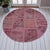 Mid-Century Modern The Pink Way Turkish Round Rug Hand Knotted Handstitched Living Room Entry Decor - 4'11" Diameter For Sale - Image 3 of 13