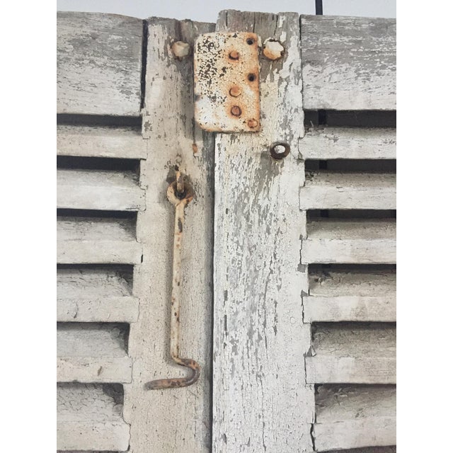 Wood Antique French Shutters - a Pair For Sale - Image 7 of 13