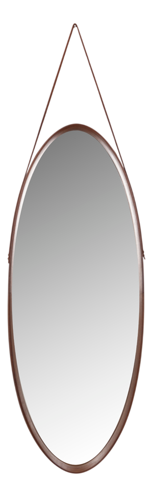 Vintage Italian Oval Wall Mirror in Wood, 1970s