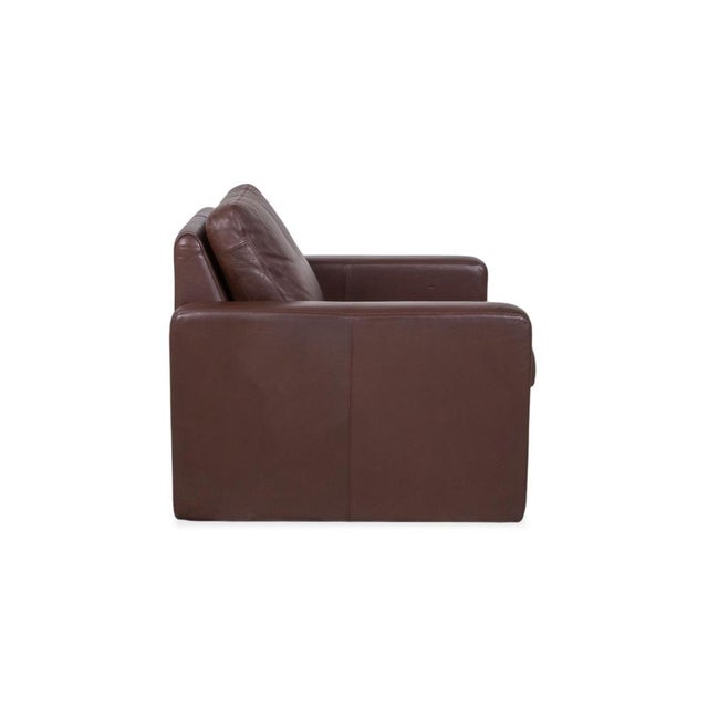 Conseta Leather Three-Seater and Armchair in Brown Coffee Mahogany with Headrest by COR, Set of 2 For Sale - Image 16 of 18