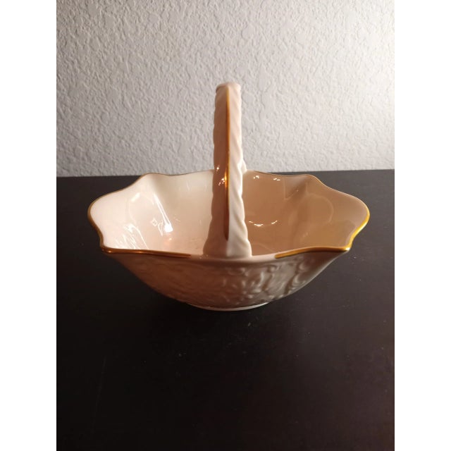 Lenox Lenox Ivory Beige Porcelain Decorative Basket For Sale - Image 4 of 8