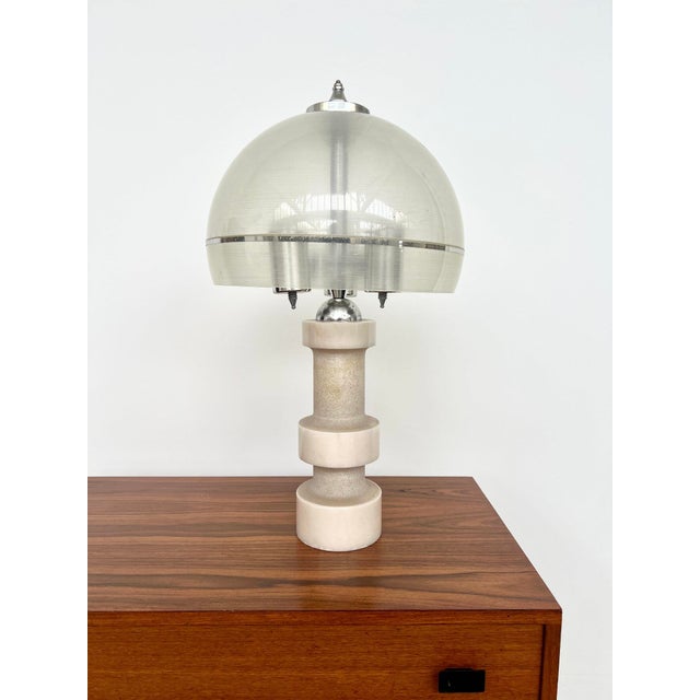 1970s Vintage Sculptural Lamp with Marble Base, 1970s For Sale - Image 5 of 12
