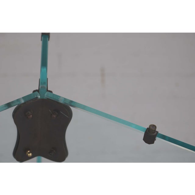 Metal Round Side Table in Crystal Glass, 1940s For Sale - Image 7 of 15