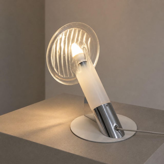 A.V. Mazzega 1970s Italian Headlight Murano Glass Table Lamp by Carlo Nason for Mazzega For Sale - Image 4 of 9