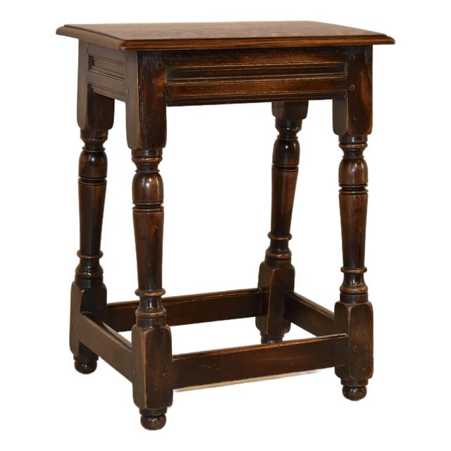 19th Century English Oak Joint Stool For Sale