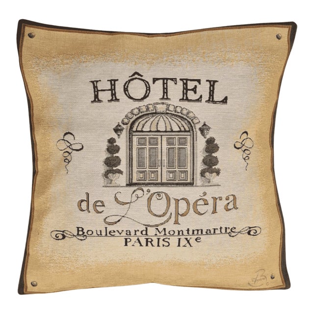 Hotel De l'Opera Tapestry Cushion With Feather Filler - 46x46cm (18"x18") For Sale