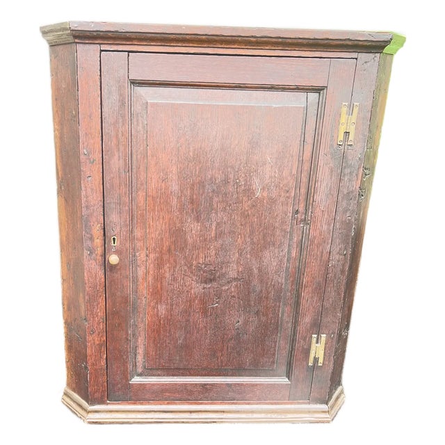 18th Century Oak Corner Cupboard For Sale