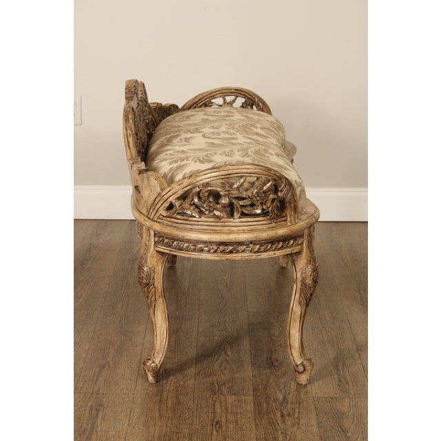 Late 20th Century Italian Rococo Style Antiqued Window Bench For Sale - Image 17 of 18