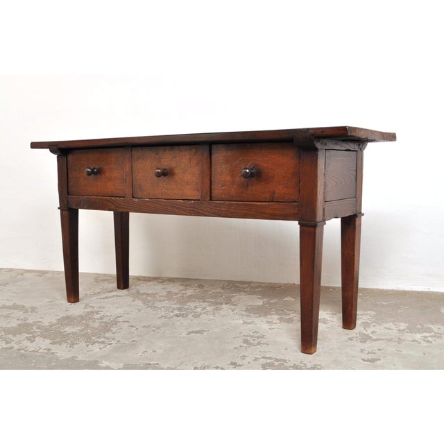 Antique Spanish Side Table in Chestnut Wood, 1850s For Sale - Image 5 of 14