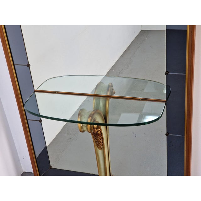 Vintage Floor Mirror with Console Table from Cristal Art, Italy, 1960s For Sale - Image 15 of 18
