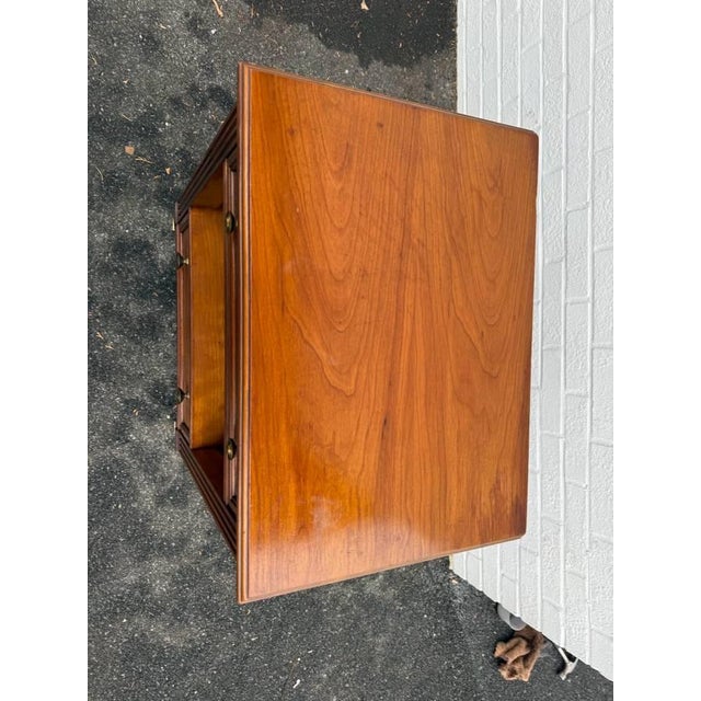 Wood Late 20th Century Kindel Grand Rapids Regency Style Fruitwood Nightstand For Sale - Image 7 of 16