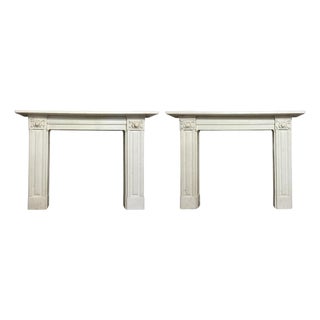 Regency English Fireplace Mantels in White Marble, 1830, Set of 2 For Sale