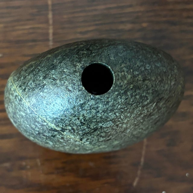 Stone Stone Bud Vase Pacific Northwest Artisan Hand-Carved Volcanic Rock For Sale - Image 7 of 12