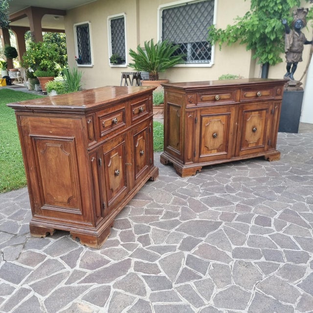 Late 18th Century Bolognese Walnut Credenzas, Set of 2 For Sale - Image 9 of 13