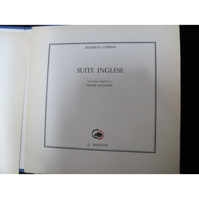 Roberto Coppini, ENGLISH SUITE . Florence, Il Bisonte 1979. Suite Inglese with four etchings by Gianni Cacciarini - Folio...