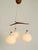 Pendant Lamp with Three Opal Glass Shades and Teak Frame by Uno & Östen Kristiansson for Luxus Vittsjö, Sweden, 1957 For Sale - Image 4 of 17