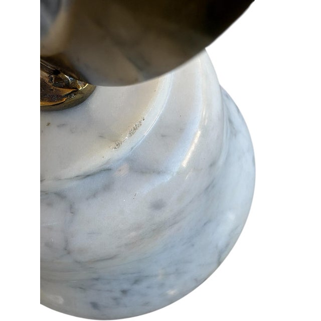 Late 19th Art Nouveau Style, Century Antique Italian Brass, Steel and Marble Baker's Scale For Sale - Image 4 of 8