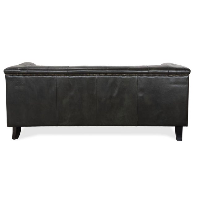 Chesterfield Three-Seater Sofa in Leather For Sale - Image 15 of 17