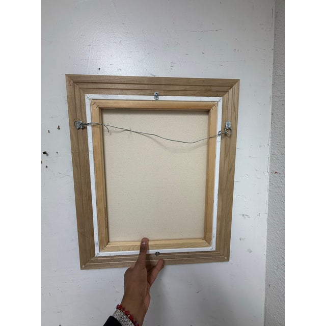 Paint Impressionist Portrait of a Lady With Red Scarf, Signed For Sale - Image 7 of 12