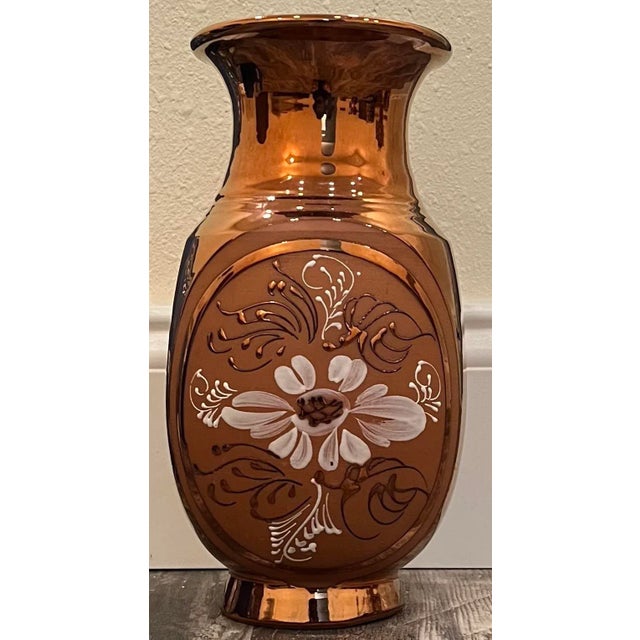 1950s Copper Dipped Terra Cotta Floral Vase For Sale In Jacksonville, FL - Image 6 of 6