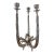 Vintage Castor Cooper Signed Pewter Brutalist Three Light Candelabra For Sale