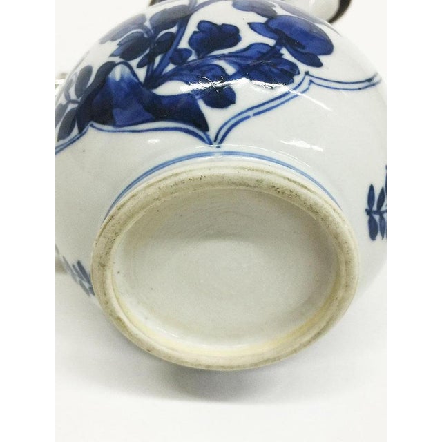 18th Century Chinese Kangxi Blue and White Porcelain and Silver Jug, 1662-1722 For Sale - Image 6 of 11