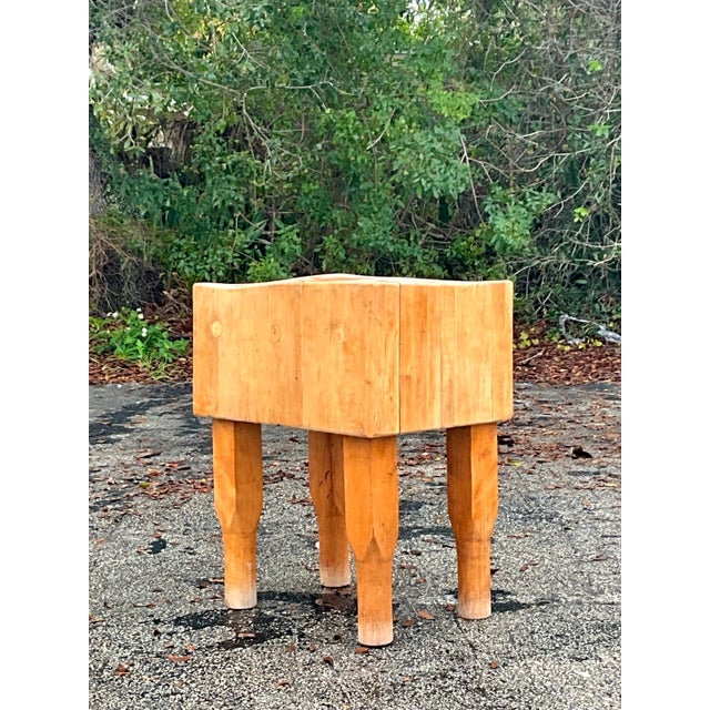 Khaki Vintage Boho Butcher Block For Sale - Image 8 of 11