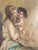 Textile 19th Century English or French School Mother and Daughter Portrait Painting For Sale - Image 7 of 16