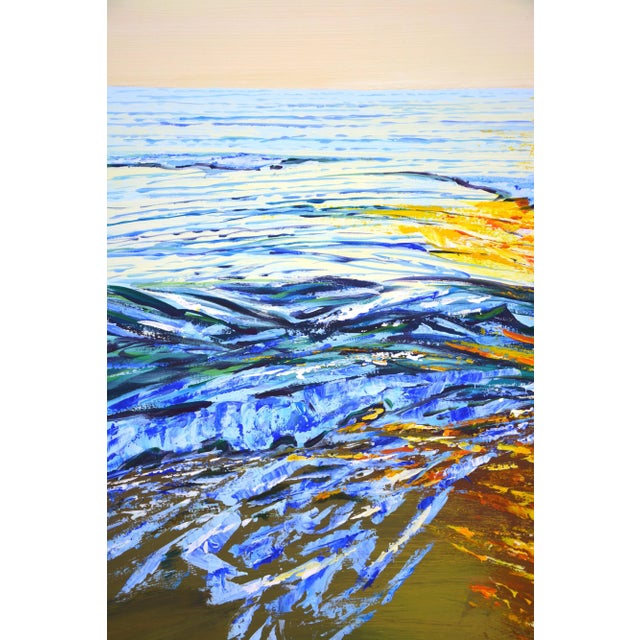 Early 21st Century "Ocean. Golden Rays." Original Painting For Sale - Image 5 of 10
