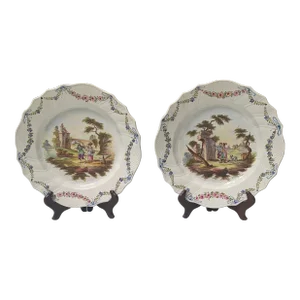 Pair of 19th Century Charming Faience Plates