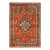 1940s Small Mid Century Red Rust Medallion Tabriz Handknotted Silk Carpet Rug For Sale