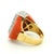 1970s 1970s Italian 18k Gold Coral & 1.50 Carat Diamond Cocktail Ring, Size 7.25 For Sale - Image 5 of 10
