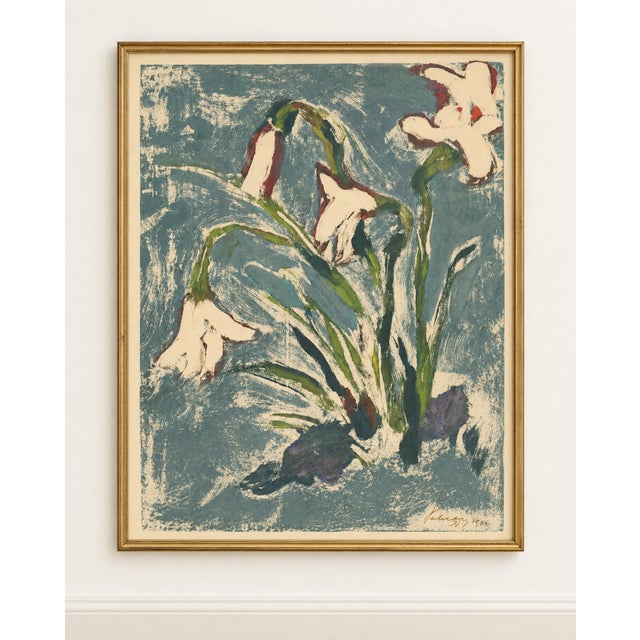 Abstract Vintage Abstract Floral Art Diptych by Zolo Palugyay, Spring Flowers and Flowers – Each Print: 16" X 20" For Sale - Image 3 of 8