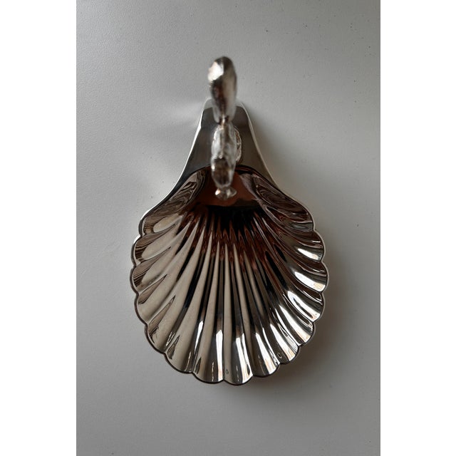 1960s Vintage Seba English Silver-Plated Figural Squirrel Scallop Shell Nut Dish & Trinket Tray For Sale - Image 5 of 7