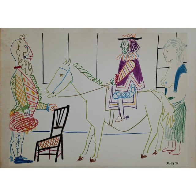 Pablo Picasso, The Knight, The Nude Woman and the Valet, 1954, Lithograph For Sale - Image 4 of 4