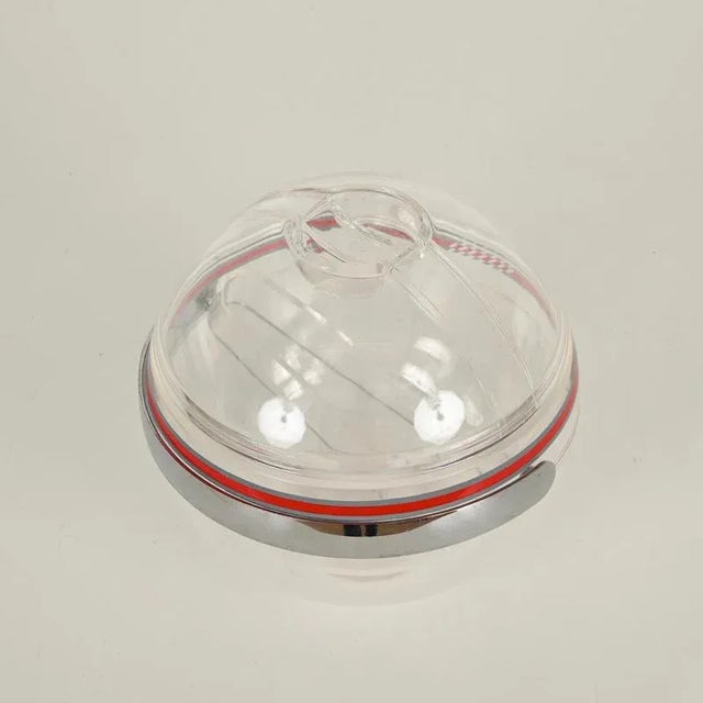 Gold Vintage Italian Plastic and Chrome Ball-Shaped Ice Bucket from Guzzini, 1970s For Sale - Image 8 of 16