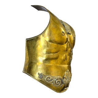 Mid 20th Century Roman Style Life-Size Brass Cuirass Wall Sculpture With Medusa Relief For Sale