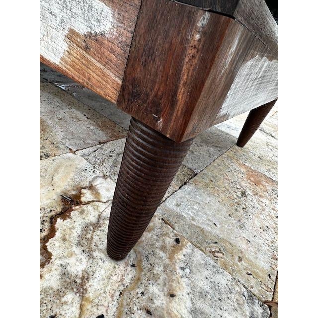 Henry Hall Designs Teak Bench Table With Tray by Henry Hall For Sale - Image 4 of 10