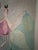 Large loom woven wall hanging tapestry from the 1970s depicting cascading deco stylized fushia plants. Woven in a very...