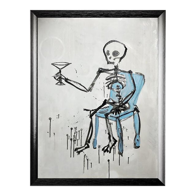 Memento Mori “Happy Hour”. Original Print on Canvas. Framed For Sale