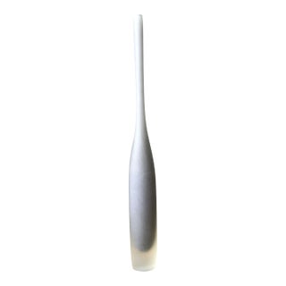 Vintage Tall Frosted Glass Vase For Sale