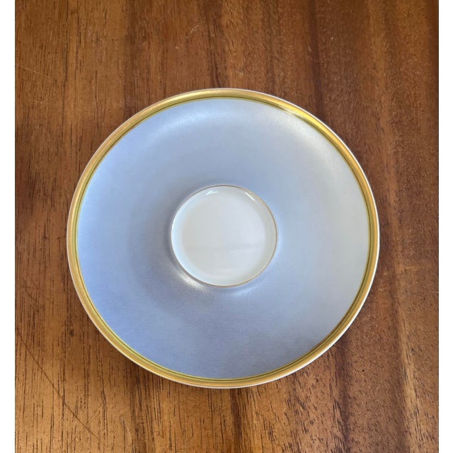 Blue Taj Mahal Luxury Limoges Tea / Coffee Cup and Saucer Porcelain Set For Sale - Image 8 of 9